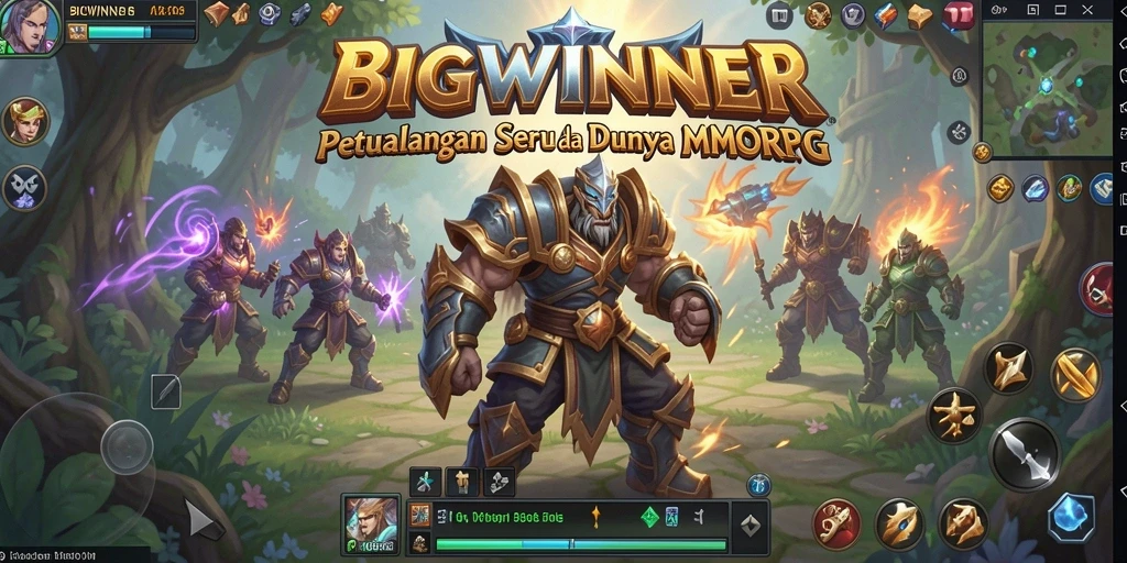 Screenshot utama BIGWINNER menampilkan aksi seru dalam dunia MMORPG.