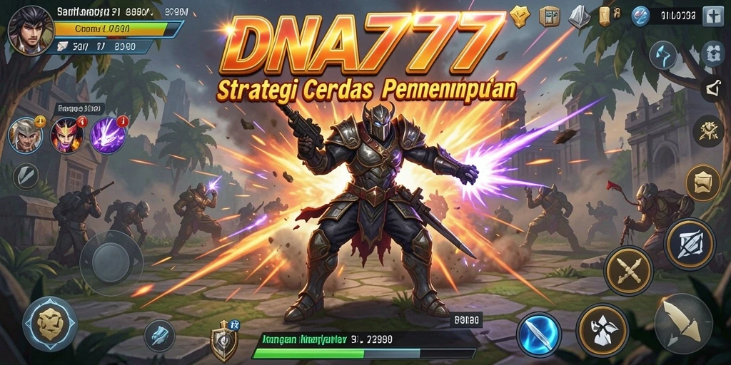 Screenshot utama menunjukkan gameplay menegangkan di DNA777.