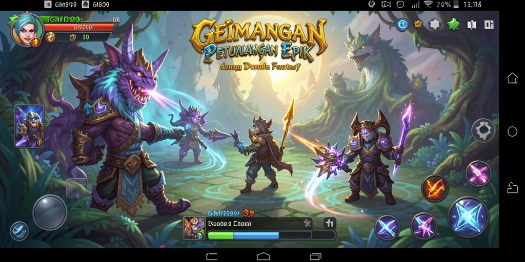 Tampilan dinamis gameplay GIM999 dengan suasana petualangan mendebarkan.