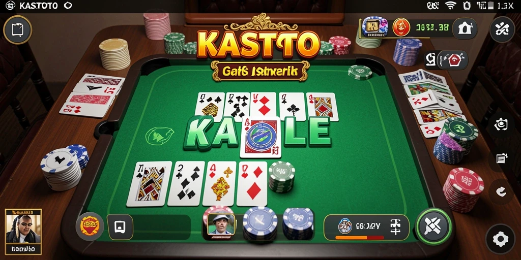Screenshot gameplay KASTOTO yang menunjukkan serunya bermain Gaple.