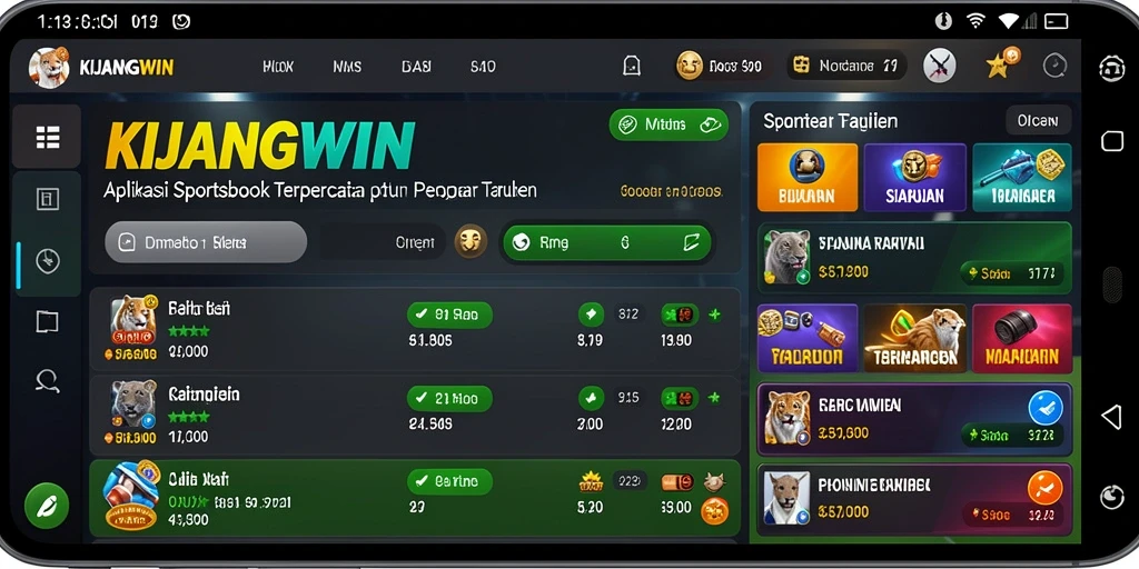 Tampilan gameplay menarik di aplikasi Sportsbook KIJANGWIN.