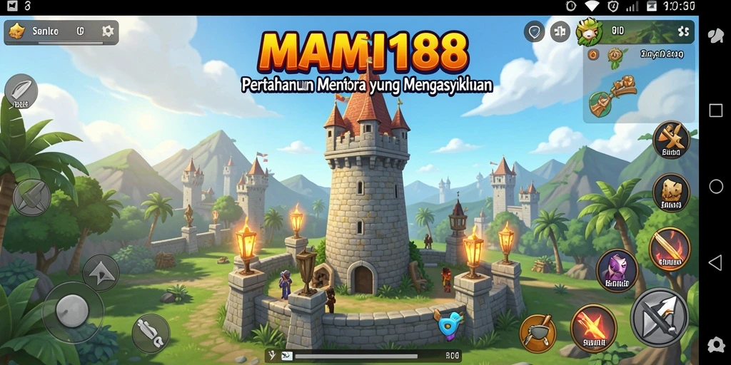 Gameplay MAMI188 yang penuh aksi dalam strategi Tower Defense.