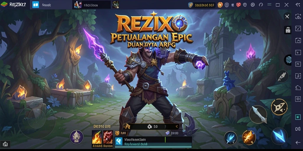 Tampilan gameplay mendebarkan di dunia ARPG REZIXO.