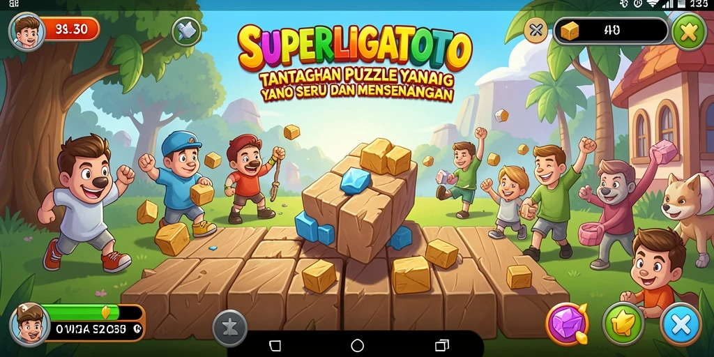 Screenshot SUPERLIGATOTO menampilkan gameplay Puzzle yang menarik dan menantang.