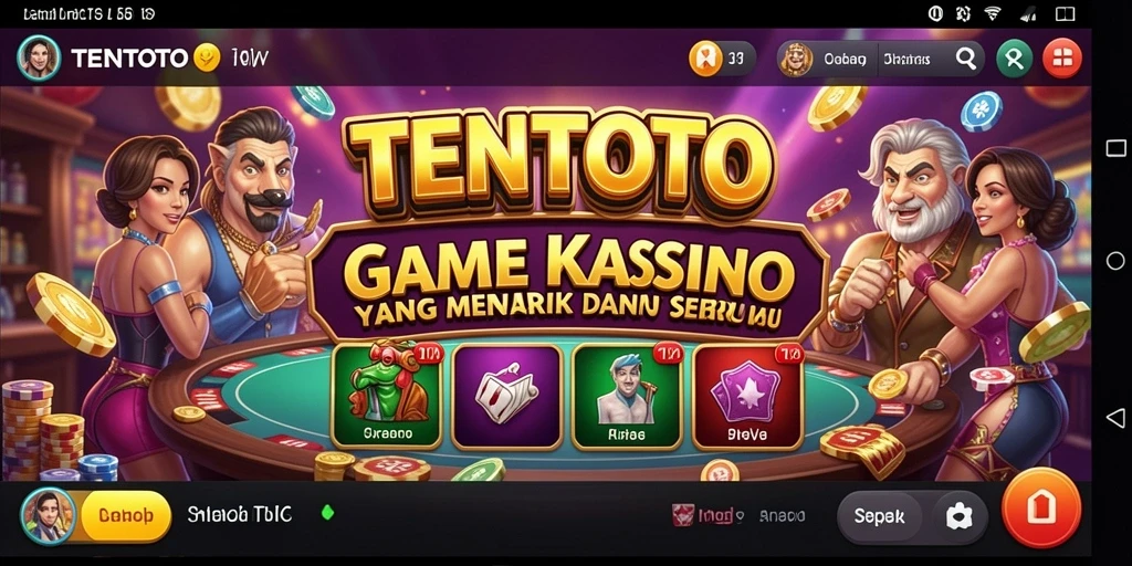 Tampilan screenshot gameplay menarik dari TENTOTO dengan elemen Kasino.