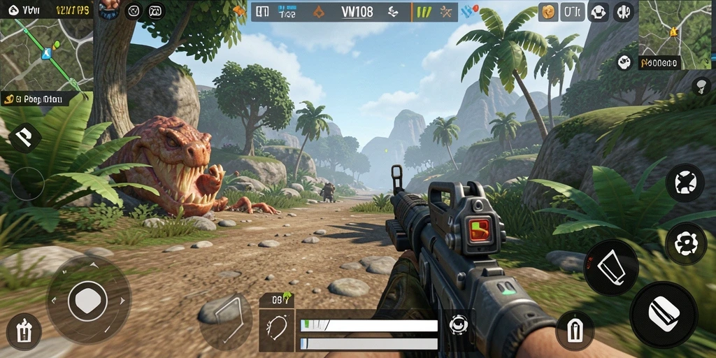 Screenshot dari gameplay VW108 yang penuh aksi.